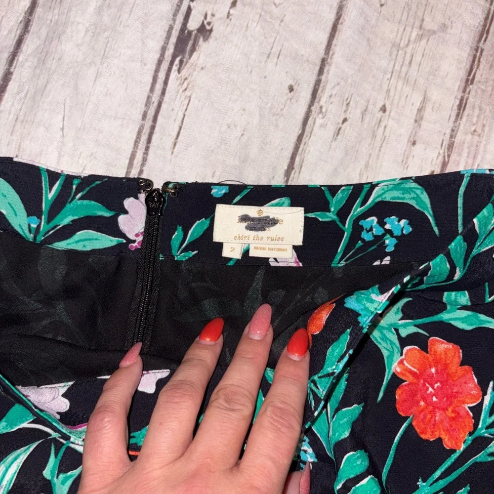 Kate Spade Jardin tiered floral hummingbird skirt 2